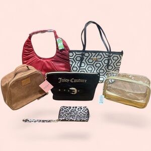 6 piece bundle - Bags, Wristlet & Cosmetic Bags